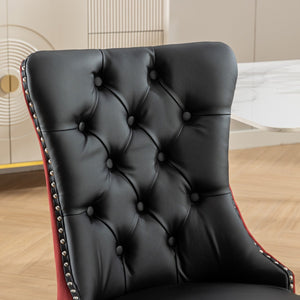 English Elm A&a Tufted Velvet Dining Chairs with Nailhead Trim Solid Wood Legs Set of 2 W1143P151482