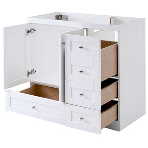 English Elm [Cabinet] 36" Shaker Bathroom Vanity Cabinet with 4 Drawers & 2 Doors, MDF, Soft-Close Storage Solution White WF313813AAK
