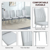 English Elm 6 Light Gray Dining Chairs. Modern Chairs From The Middle Ages. Made Of Pu Material Cushion and Silver Metal Legs. Suitable For Restaurants and Living Rooms C-009