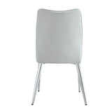 English Elm 6 Light Gray Dining Chairs. Modern Chairs From The Middle Ages. Made Of Pu Material Cushion and Silver Metal Legs. Suitable For Restaurants and Living Rooms C-009