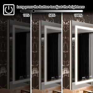 English Elm Front&backlit Led Medicine Cabinet with Anti-fog Gfci Outlet Vanity Mirror Bath Storage W637P148120