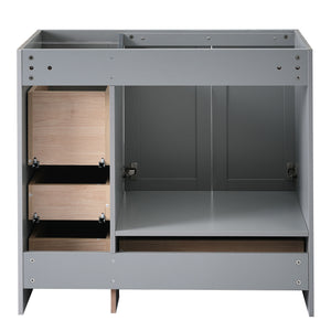 English Elm [Cabinet] 36" Shaker Bathroom Vanity Cabinet with 4 Drawers & 2 Doors, MDF, Soft-Close Storage Solution Gray WF313813AAE