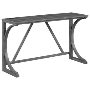 English Elm Bar Table Set with Stools Built-in Charging Outlet Industrial Loft Dining W1781P145876