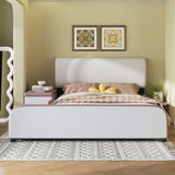Hearth and Haven Empress Full Size Upholstered Platform Bed with Storage Nightstand and Guardrail, Pink DL000579AAH