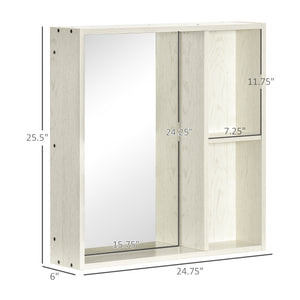 English Elm Kleankin 24.75" X 25.5" Wall-Mounted Medicine Cabinet With Mirror & Shelves – Space-Saving Storage Solution W2225P157926