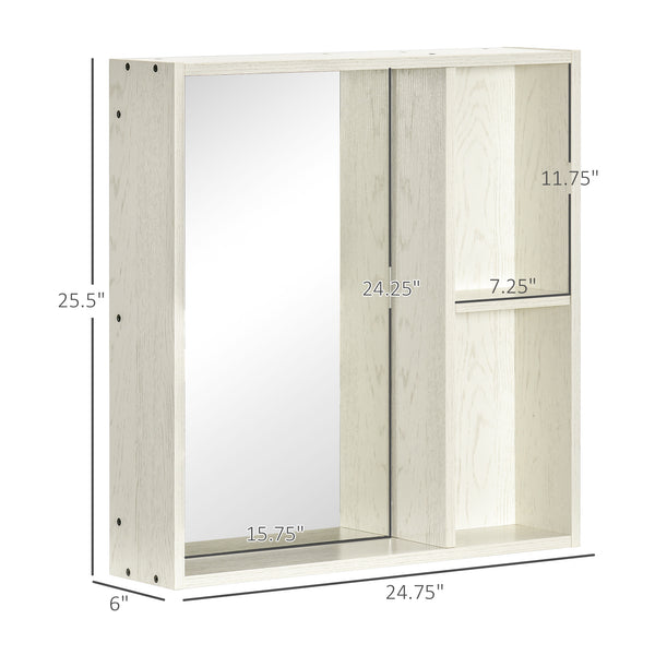 English Elm Kleankin 24.75" X 25.5" Wall-Mounted Medicine Cabinet With Mirror & Shelves – Space-Saving Storage Solution W2225P157926