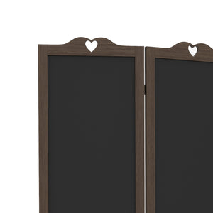 English Elm Homcom 4-Panel Folding Room Divider With Chalkboard - 5.5 Ft Tall Walnut Privacy Screen For Home & Office W2225P157911