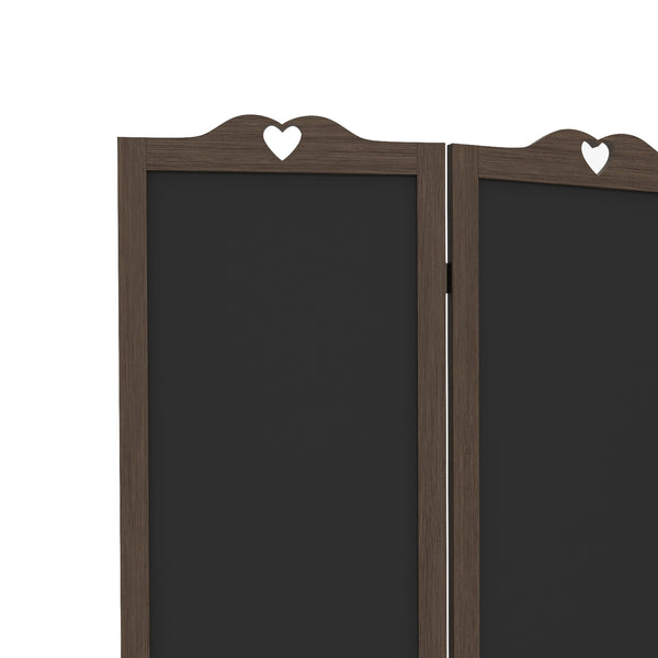 English Elm Homcom 4-Panel Folding Room Divider With Chalkboard - 5.5 Ft Tall Walnut Privacy Screen For Home & Office W2225P157911