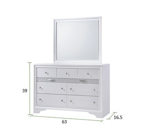 English Elm Matrix Traditional 7-Drawer Dresser White — Spacious, Durable Wood Construction for Elegant Bedroom Storage 808857710864