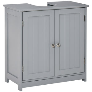 English Elm Kleankin Compact Pedestal Sink Storage Cabinet With Adjustable Shelf, Elegant Gray Design For Bathrooms W2225P157914