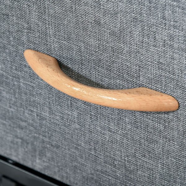 English Elm HOMCOM 8-Drawer Fabric Dresser with Wood Top, Steel Frame, Foldable Organizer Tower for Bedroom W2225P157935