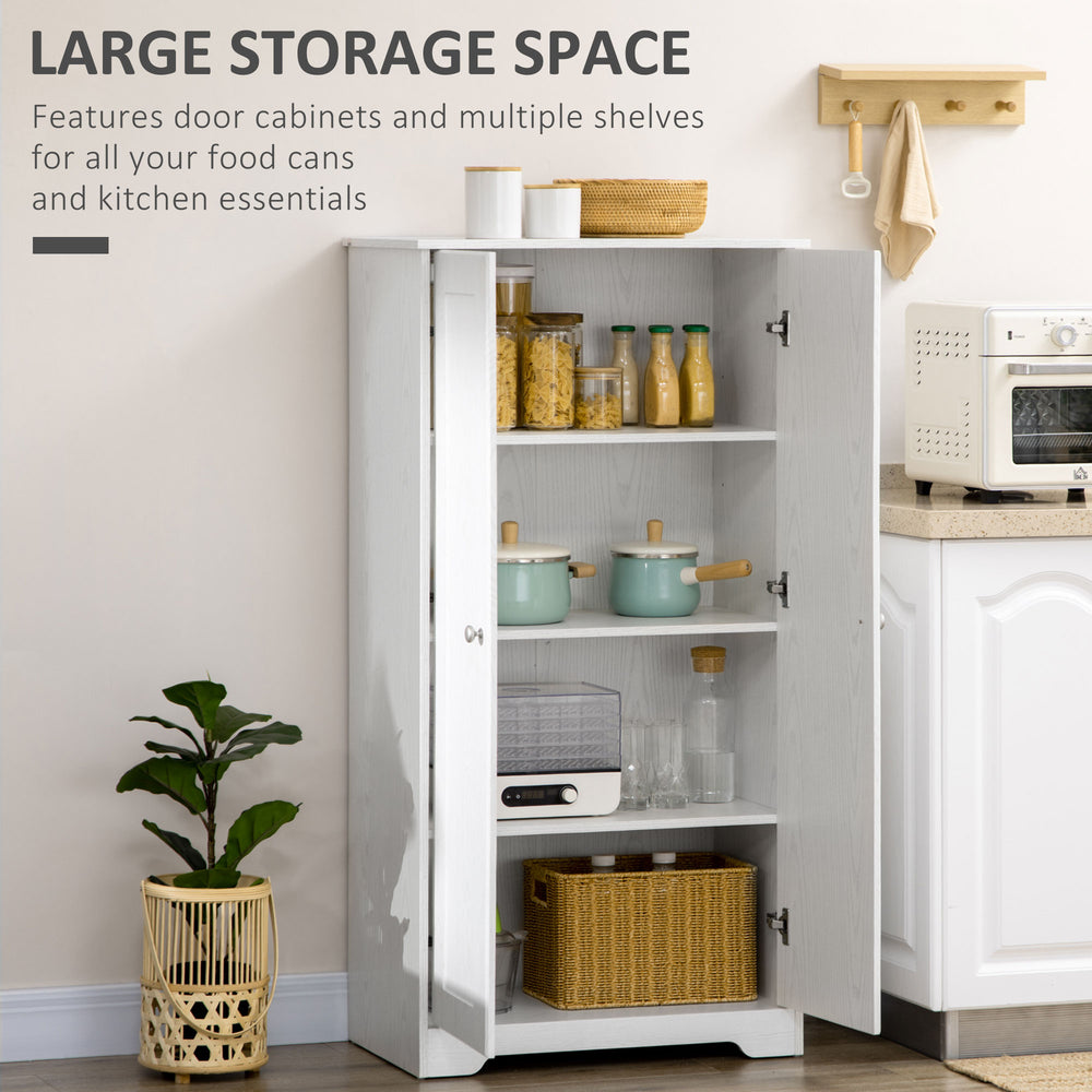 English Elm Homcom Kitchen Pantry Storage Cabinet With Adjustable Shelves - Modern White Cupboard For Any Room W2225P157922