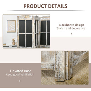 English Elm Homcom 4 Panel Folding Room Divider - Rustic Wood Privacy Screen With Blackboard For Home Office & More W2225P157929