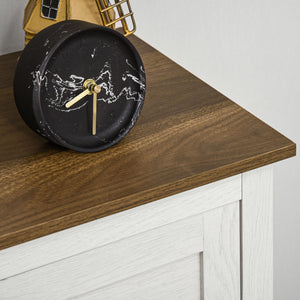 English Elm HOMCOM Farmhouse Barn Door Accent Cabinet with Drawer & Adjustable Shelf, Anti-Tip White Sideboard - Stylish Storage for Kitchen, Living Room (34.5"H) W2225P160343