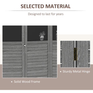 English Elm Homcom 4-Panel Folding Room Divider With Writable Blackboard - Stylish Privacy Screen For Home & Office W2225P157903