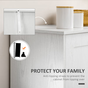 English Elm Homcom Kitchen Pantry Storage Cabinet With Adjustable Shelves - Modern White Cupboard For Any Room W2225P157922