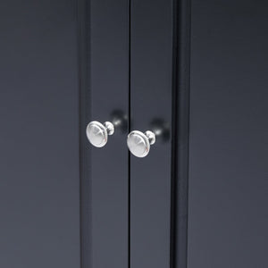 English Elm Tall Tall Storage Cabinet with Three Drawers and Doors for Bathroom or Office, Slim MDF Organizer Black WF299282AAB