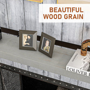 English Elm Homcom Rustic Floating Mantel Shelf Solid Fir Wood Farmhouse Wall Mount with Bracket W2225P157918