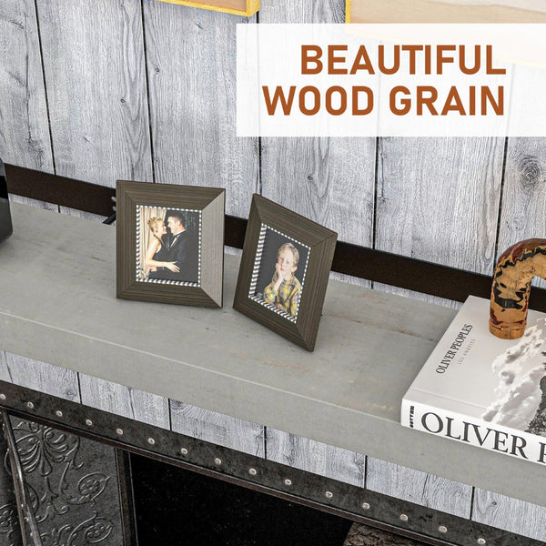 English Elm Homcom Rustic Floating Mantel Shelf Solid Fir Wood Farmhouse Wall Mount with Bracket W2225P157918