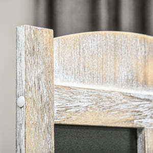 English Elm Homcom 4 Panel Folding Room Divider - Rustic Wood Privacy Screen With Blackboard For Home Office & More W2225P157929