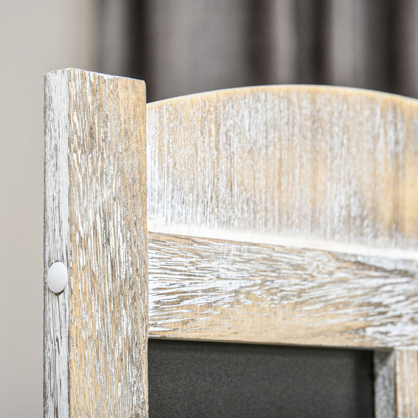 English Elm Homcom 4 Panel Folding Room Divider - Rustic Wood Privacy Screen With Blackboard For Home Office & More W2225P157929