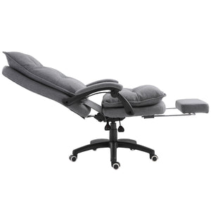 English Elm Vinsetto 360° Swivel Executive Chair With Adjustable Height, Reclining Backrest, And Footrest In Grey W2225P157932-GIGA