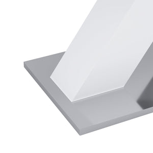 English Elm Modern Rectangle Dining Table Stretchable White MDF Top with X-Shape Steel Legs, Seats 6, 62" Max W757S00019