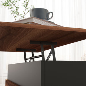 English Elm HOMCOM Lift Top Coffee Table with Hidden Storage and Pine Wood Legs, 39.25" Rustic Farmhouse Lift Desk W2225P157916