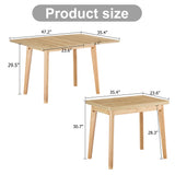 Hearth and Haven Wooden Foldable Table, Rubber Wood Leg Mfc Tabletop, Foldable Computer Desk, Foldable Office Desk, Suitable For Restaurants, Living Rooms, Terraces, Kitchens W1151P145194