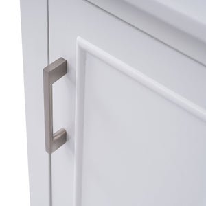 English Elm 20 Inch Modern Small Bathroom Vanity Cabinet with Ceramic Basin, Soft-Close Door & Storage White WF318756AAK