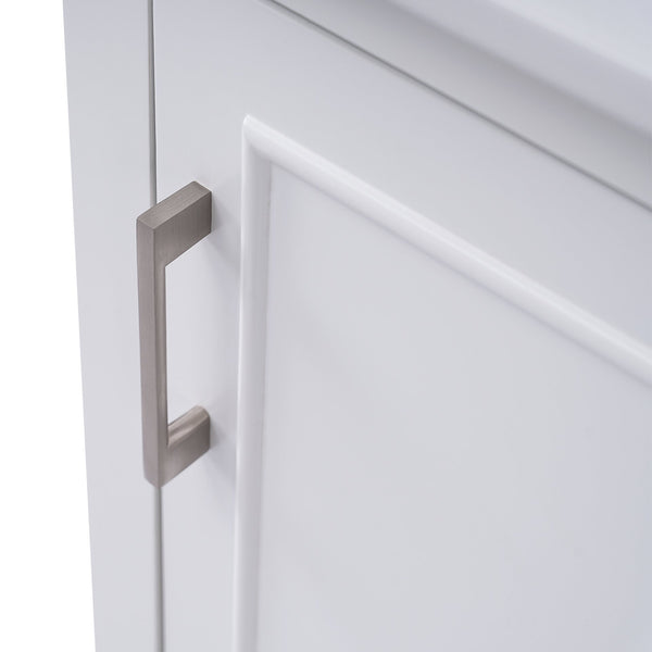 English Elm 20 Inch Modern Small Bathroom Vanity Cabinet with Ceramic Basin, Soft-Close Door & Storage White WF318756AAK