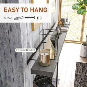 English Elm Homcom Rustic Floating Mantel Shelf Solid Fir Wood Farmhouse Wall Mount with Bracket W2225P157918