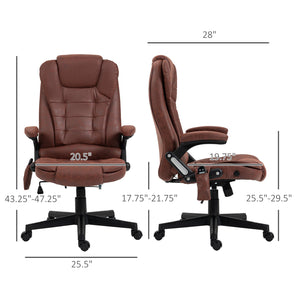 English Elm HOMCOM Microfiber High-Back Massage Office Chair with Heat, 6-Point Vibrating, Recline, Red W2225P157913