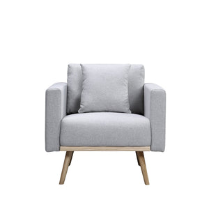 English Elm Easton Linen Accent Chair with Usb Port Side Pockets and Solid Wood Legs B061P435318
