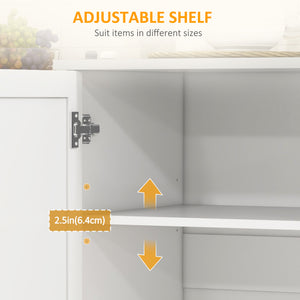 English Elm Homcom Rolling Kitchen Island With Stainless Steel Countertop, Storage, Towel & Spice Rack, White W2225P157908