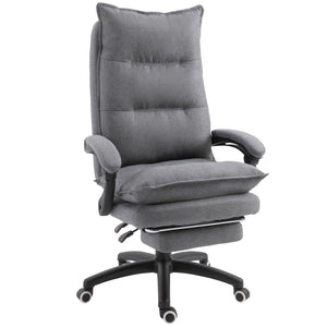 English Elm Vinsetto 360° Swivel Executive Chair With Adjustable Height, Reclining Backrest, And Footrest In Grey W2225P157932-GIGA