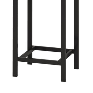 English Elm Modern Long Dining Table Set with Hanging Stools, Space-Saving MDF Top, Iron Frame Durability and Style Natural+Black W757P314433