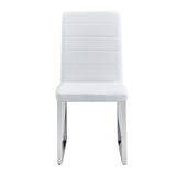 English Elm Set Of 4 Dining Chairs, White Dining Chair Set, Pu Material High Backrest Seats and Sturdy Leg Chairs, Suitable For Restaurants, Kitchens, Living Rooms