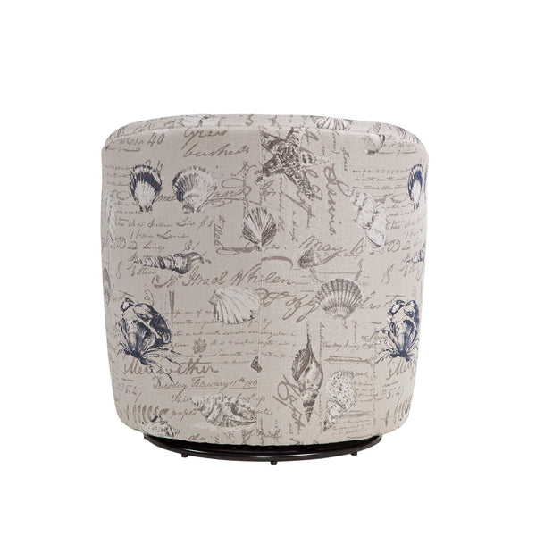 English Elm Boardwalk Swivel Accent Chair — Coastal Compact Upholstered Seat, Durable Easy-Clean Fabric, Smooth 360° Swivel Functionality B050P157988