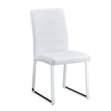 English Elm Set Of 4 Dining Chairs, White Dining Chair Set, Pu Material High Backrest Seats and Sturdy Leg Chairs, Suitable For Restaurants, Kitchens, Living Rooms