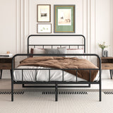 Hearth and Haven Metal Platform Bed Frame with Headboard, Sturdy Metal Frame, No Box Spring Needed(Full) W578P147062
