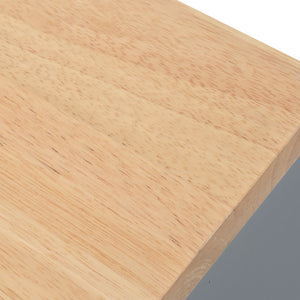 English Elm K&K Rolling Kitchen Island with LED Lighting, Power Outlets, Fluted Glass Doors and Mobile Storage Hub Grey-Blue WF316018AAG