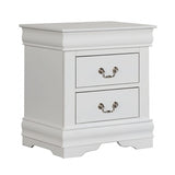 English Elm 1 Piece Nightstand White Louis Philippe Solid Wood English Dovetail Construction Antique Nickle Hanging Pulls