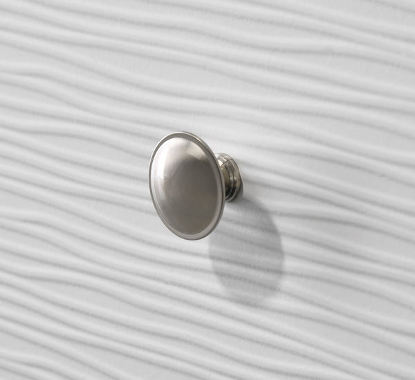 English Elm 1pc Contemporary 5-Drawer Chest with Round Knobs, Sleek Top and Wood-Pattern Fronts for Bedroom Storage White 57.1 L x 18.4 W x 40.6 H B011P345927