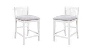 English Elm Graham Rubberwood Counter Chairs Set of 2 Cream Upholstered Seats for Kitchen Islands B061P160002