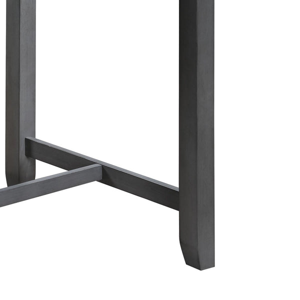 English Elm Graham Counter Height Dining Table with Usb Ports Open Shelves Gray Modern Finish B061P159999