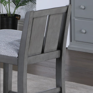 English Elm Graham Low-back Counter Stools Set of 2 Gray Upholstered Rubberwood Kitchen Seating B061P160000