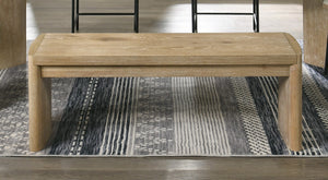 English Elm Magnus Oak Veneer Dining Bench with Rounded Edges for Modern Entryway or Table B061P159834