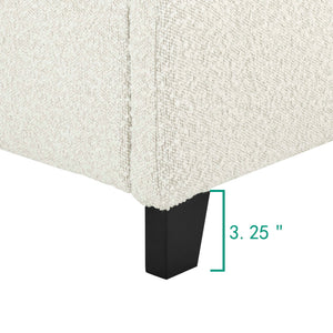 English Elm Queen Upholstered Panel Bed with Tufted Headboard, Modern Luxury Platform Frame, Easy Assembly White B108P160258