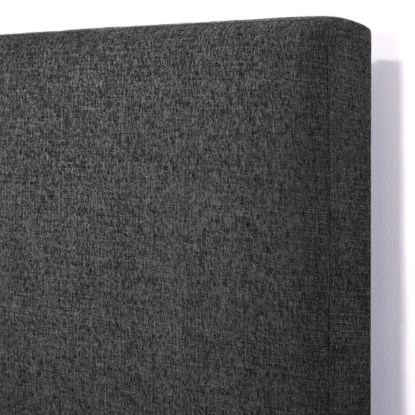 English Elm King Upholstered Panel Bed - Charcoal Grey Platform Frame, Easy-Clean Polyester, Modern Luxury (97) B108P160249